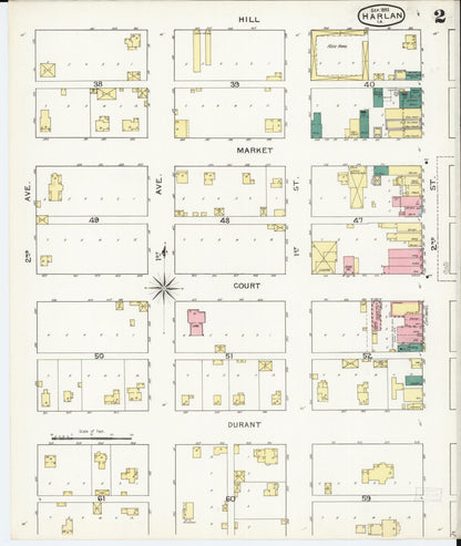 Sanborn Fire Insurance Map from Harlan, Shelby County, Iowa (1893), Sheet #0002 - Historic Sanborn Fire Insurance Map Print