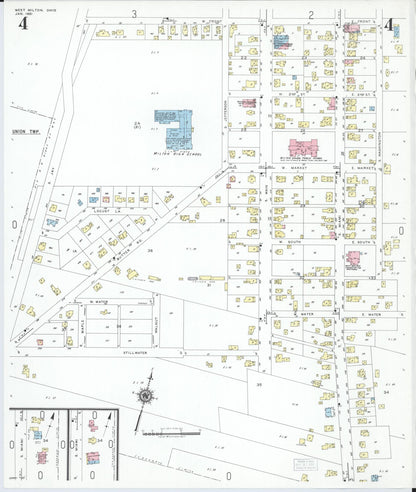 Sanborn Fire Insurance Map from West Milton, Miami County, Ohio (1951), Sheet #0004 - Historic Sanborn Fire Insurance Map Print, vintage old map wall art, antique decor, genealogy gift, Ohio Ohio map