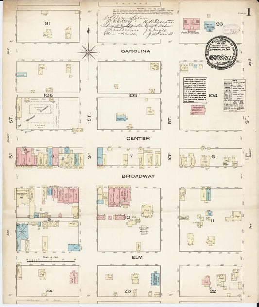 Sanborn Fire Insurance Map from Marysville, Marshall County, Kansas (1885), Sheet #0001 - Historic Sanborn Fire Insurance Map Print, vintage old map wall art, antique decor, genealogy gift, Kansas Kansas map
