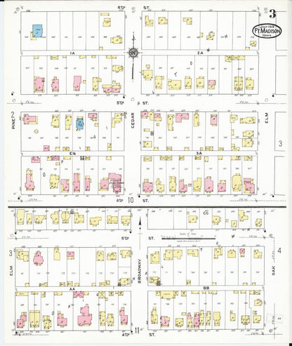 Sanborn Fire Insurance Map from Fort Madison, Lee County, Iowa (1919), Sheet #0003 - Historic Sanborn Fire Insurance Map Print