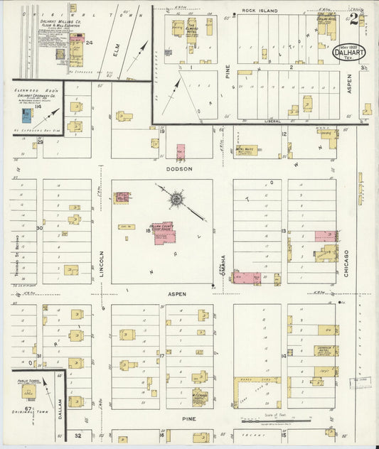 Sanborn Fire Insurance Map from Dalhart, Dallam And Hartley County, Texas (1920), Sheet #0002 - Historic Sanborn Fire Insurance Map Print, vintage old map wall art, antique decor, genealogy gift, Texas Texas map