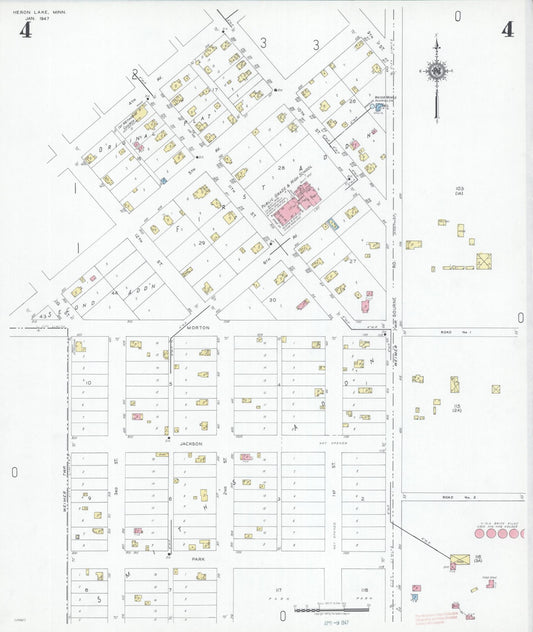 Sanborn Fire Insurance Map from Heron Lake, Jackson County, Minnesota (1947), Sheet #0004 - Historic Sanborn Fire Insurance Map Print, vintage old map wall art, antique decor, genealogy gift, Minnesota Minnesota map