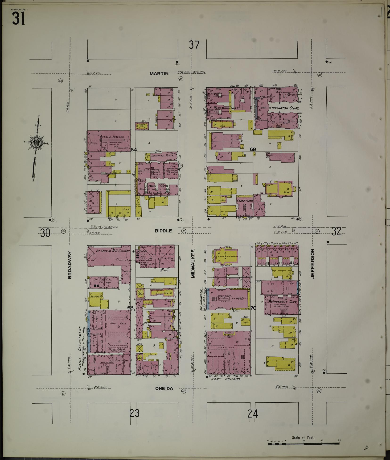 Sanborn Fire Insurance Map from Milwaukee, Milwaukee County, Wisconsin (1910), Sheet #0031 - Complete Map Set gallery image, historic Sanborn map, vintage wall art, Wisconsin Wisconsin