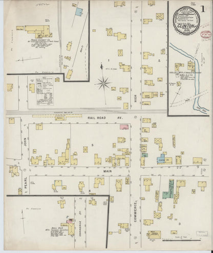 Sanborn Fire Insurance Map from Clinton, Middlesex County, Connecticut (1895), Sheet #0001 - Complete Map Set gallery image, historic Sanborn map, vintage wall art, Connecticut Connecticut