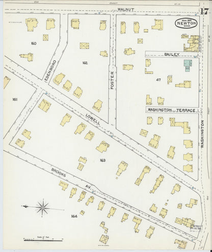 Sanborn Fire Insurance Map from Newton, Middlesex County, Massachusetts (1892), Sheet #0017 - Complete Map Set gallery image, historic Sanborn map, vintage wall art, Massachusetts Massachusetts