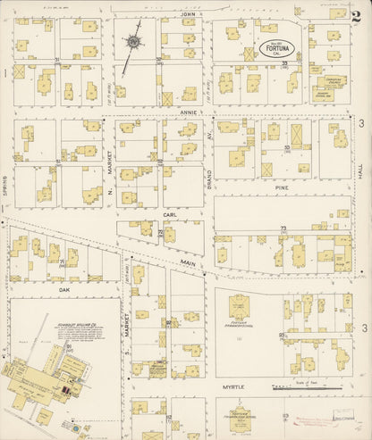 Sanborn Fire Insurance Map from Fortuna, Humboldt County, California (1911), Sheet #0002 - Complete Map Set gallery image, historic Sanborn map, vintage wall art, California California