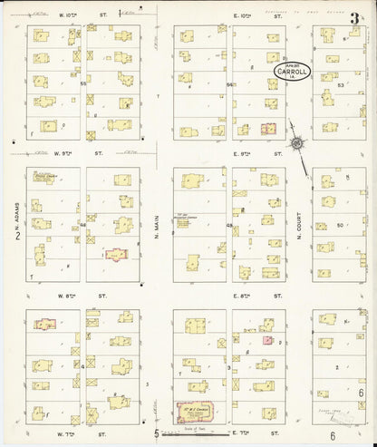 Sanborn Fire Insurance Map from Carroll, Carroll County, Iowa (1915), Sheet #0003 - Historic Sanborn Fire Insurance Map Print