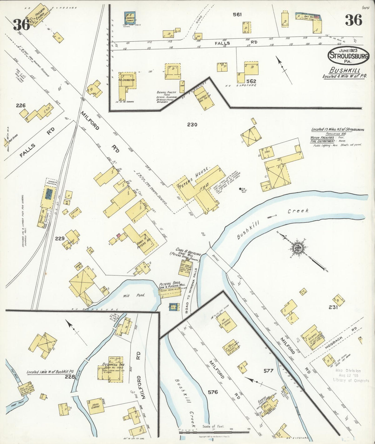 Sanborn Fire Insurance Map from Stroudsburg, Monroe County, Pennsylvania (1923), Sheet #0036 - Complete Map Set gallery image, historic Sanborn map, vintage wall art, Pennsylvania Pennsylvania