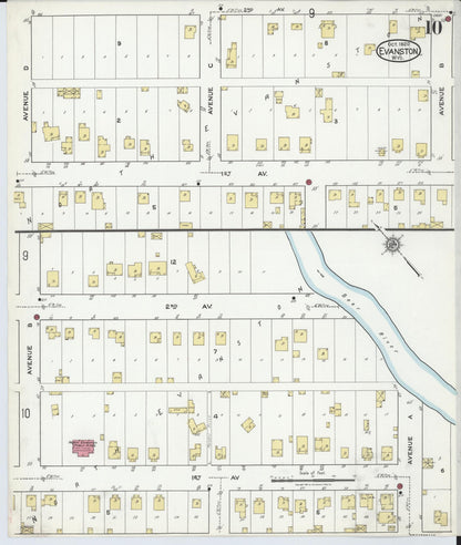 Sanborn Fire Insurance Map from Evanston, Uinta County, Wyoming (1920), Sheet #0010 - Complete Map Set gallery image, historic Sanborn map, vintage wall art, Wyoming Wyoming