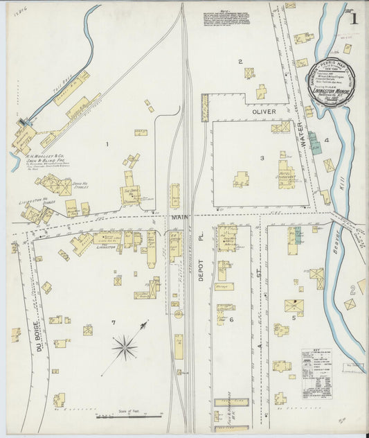 Sanborn Fire Insurance Map from Livingston Manor, Sullivan County, New York. (1892) – Historic Sanborn Fire Insurance Map Print