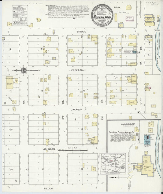 Sanborn Fire Insurance Map from Nederland, Boulder County, Colorado (1914), Sheet #0001 - Historic Sanborn Fire Insurance Map Print, vintage old map wall art, antique decor, genealogy gift, Colorado Colorado map