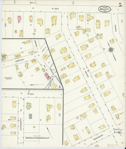 Sanborn Fire Insurance Map from Wolcott, Wayne County, New York (1911), Sheet #0005 - Historic Sanborn Fire Insurance Map Print, vintage old map wall art, antique decor, genealogy gift, New York New York map