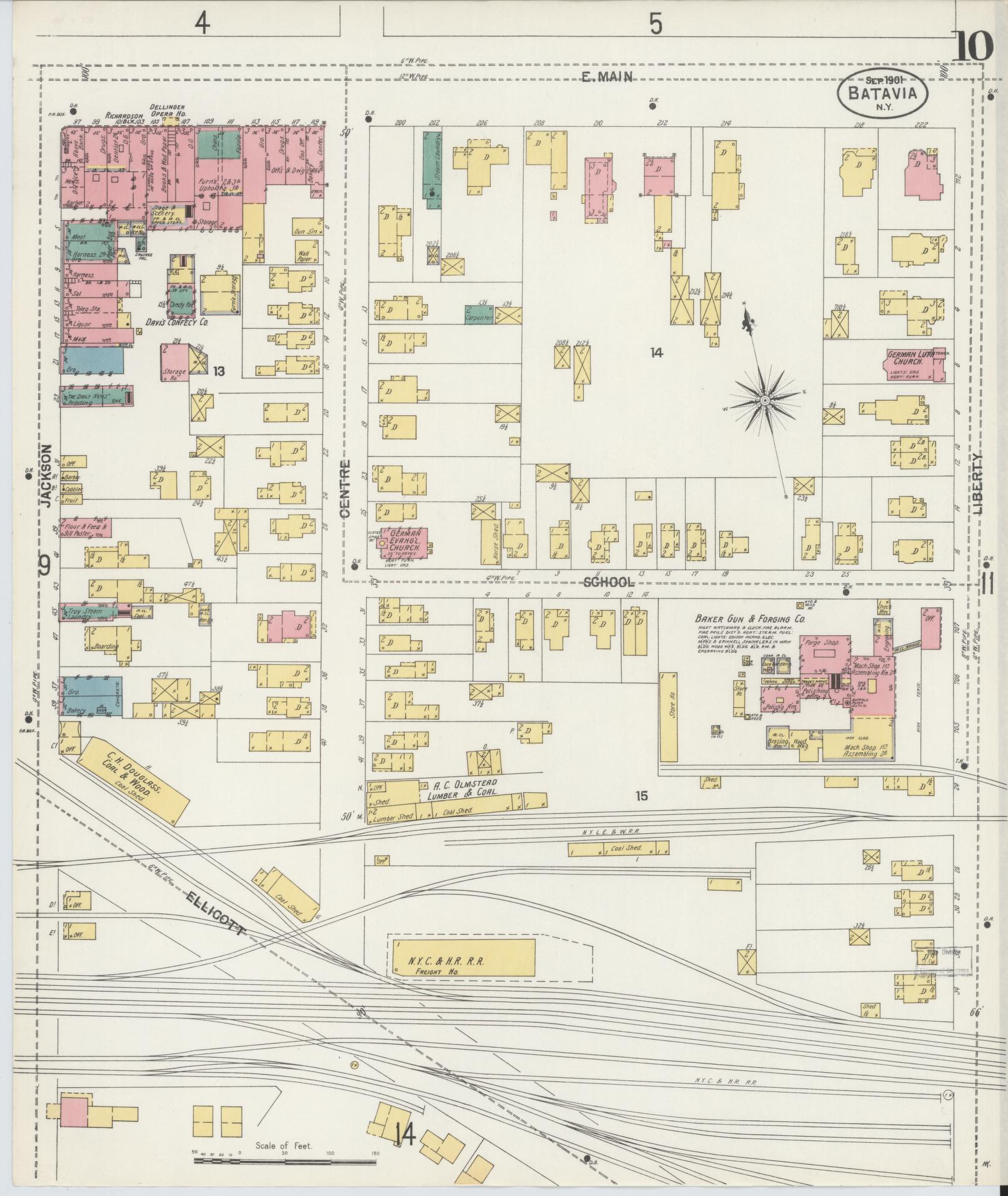 Sanborn Fire Insurance Map from Batavia, Genesee County, New York (1901), Sheet #0010 - Complete Map Set gallery image, historic Sanborn map, vintage wall art, New York New York