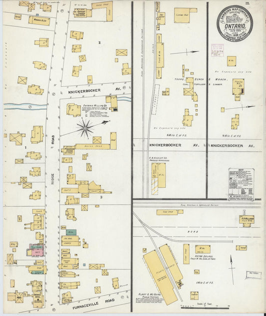 Sanborn Fire Insurance Map from Ontario, Wayne County, New York (1906), Sheet #0001 - Historic Sanborn Fire Insurance Map Print, vintage old map wall art, antique decor, genealogy gift, New York New York map