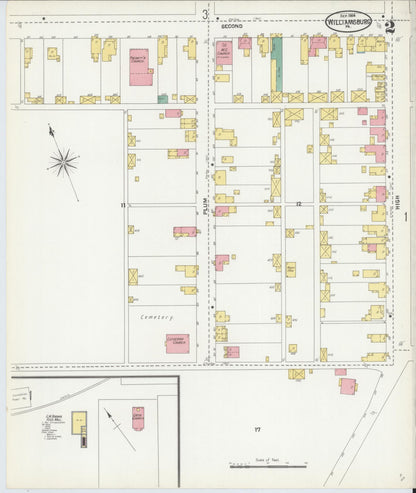 Sanborn Fire Insurance Map from Williamsburg, Blair County, Pennsylvania (1904), Sheet #0002 - Historic Sanborn Fire Insurance Map Print, vintage old map wall art, antique decor, genealogy gift, Pennsylvania Pennsylvania map