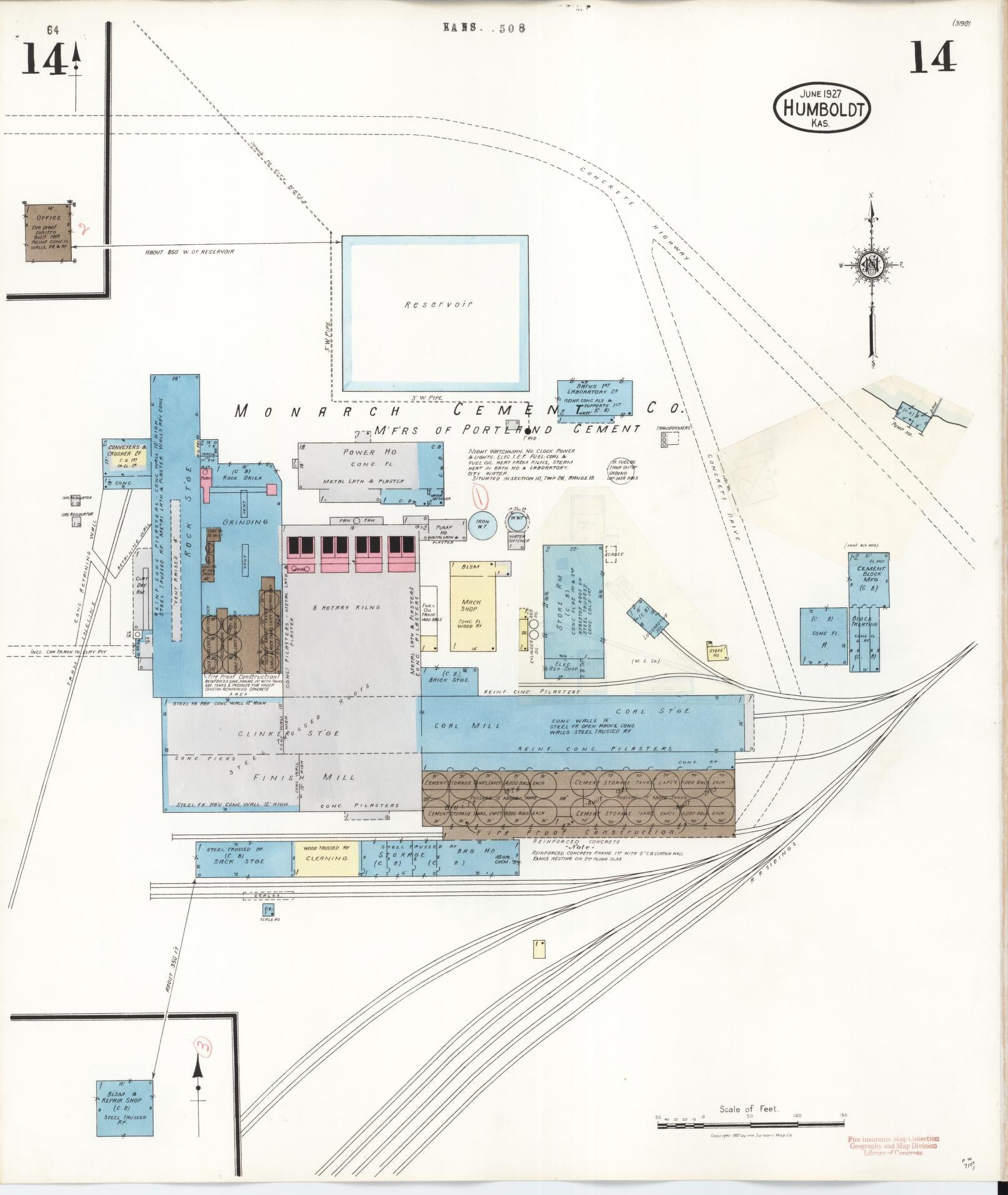 Sanborn Fire Insurance Map from Humboldt, Allen County, Kansas (1936), Sheet #0014 - Complete Map Set gallery image, historic Sanborn map, vintage wall art, Kansas Kansas