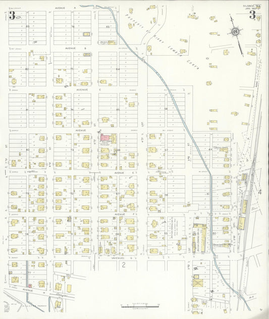 Sanborn Fire Insurance Map from Silsbee, Hardin County, Texas (1937), Sheet #0003 - Historic Sanborn Fire Insurance Map Print, vintage old map wall art, antique decor, genealogy gift, Texas Texas map