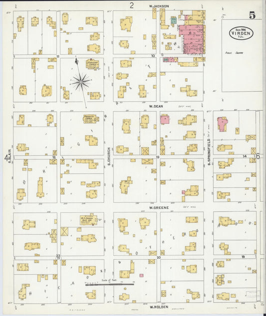 Sanborn Fire Insurance Map from Virden, Macoupin County, Illinois (1906), Sheet #0005 - Historic Sanborn Fire Insurance Map Print, vintage old map wall art, antique decor, genealogy gift, Illinois Illinois map