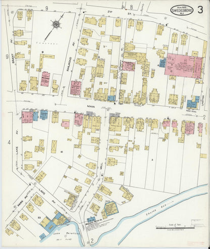 Sanborn Fire Insurance Map from Swedesboro, Gloucester County, New Jersey (1920), Sheet #0003 - Complete Map Set gallery image, historic Sanborn map, vintage wall art, New Jersey New Jersey