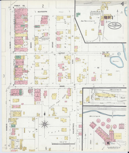 Sanborn Fire Insurance Map from Hillsboro, Montgomery County, Illinois (1906), Sheet #0004 - Historic Sanborn Fire Insurance Map Print, vintage old map wall art, antique decor, genealogy gift, Illinois Illinois map