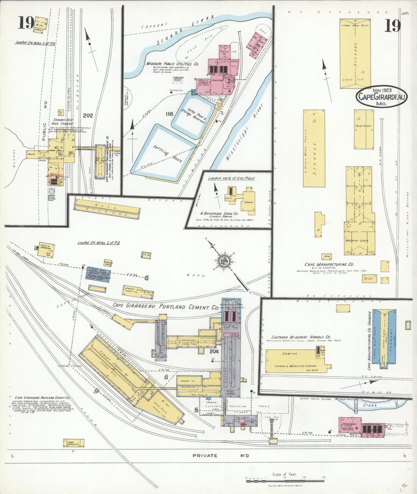 Sanborn Fire Insurance Map from Cape Girardeau, Cape Girardeau County, Missouri (1923), Sheet #0019 - Complete Map Set gallery image, historic Sanborn map, vintage wall art, Missouri Missouri