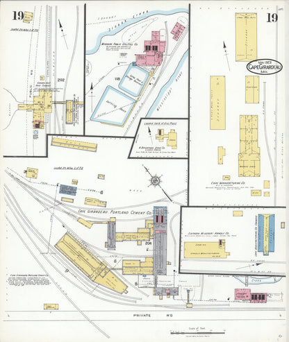 Sanborn Fire Insurance Map from Cape Girardeau, Cape Girardeau County, Missouri (1923), Sheet #0019 - Complete Map Set gallery image, historic Sanborn map, vintage wall art, Missouri Missouri