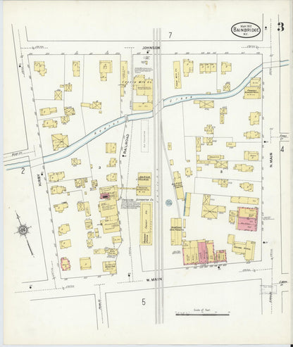 Sanborn Fire Insurance Map from Bainbridge, Chenango County, New York (1912), Sheet #0003 - Complete Map Set gallery image, historic Sanborn map, vintage wall art, New York New York