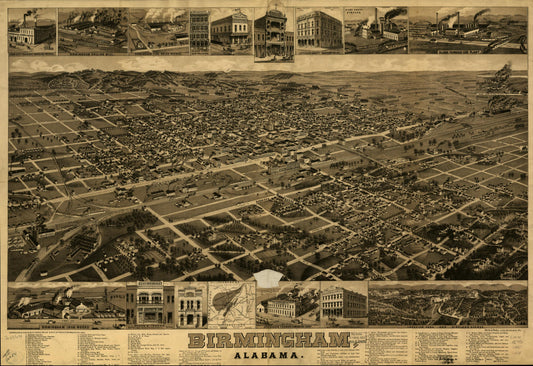 Birmingham, Alabama. (1885) – Historic Bird’s-Eye View Panorama Print