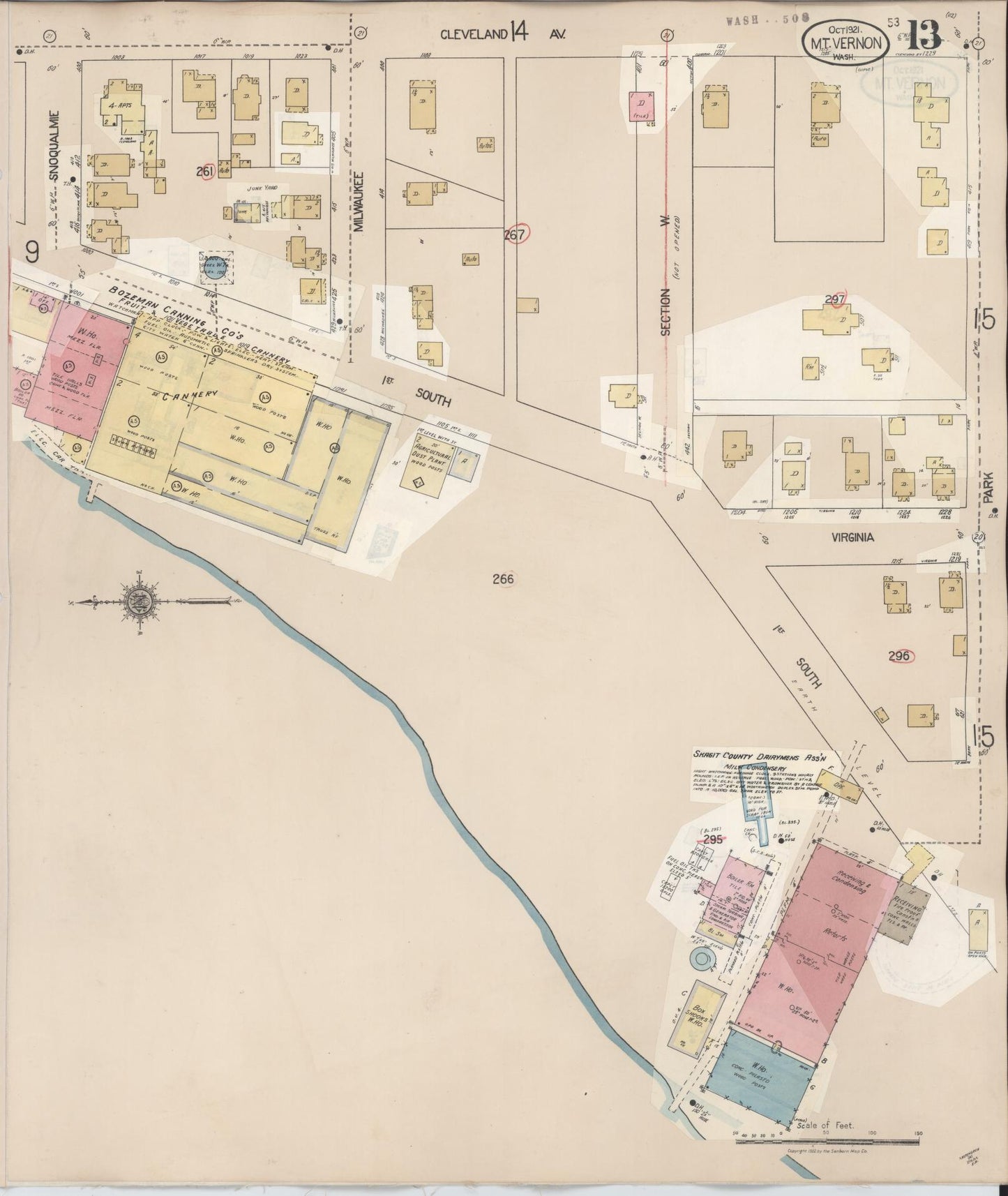 Sanborn Fire Insurance Map from Mount Vernon, Skagit County, Washington (1948), Sheet #0013 - Complete Map Set gallery image, historic Sanborn map, vintage wall art, Washington Washington