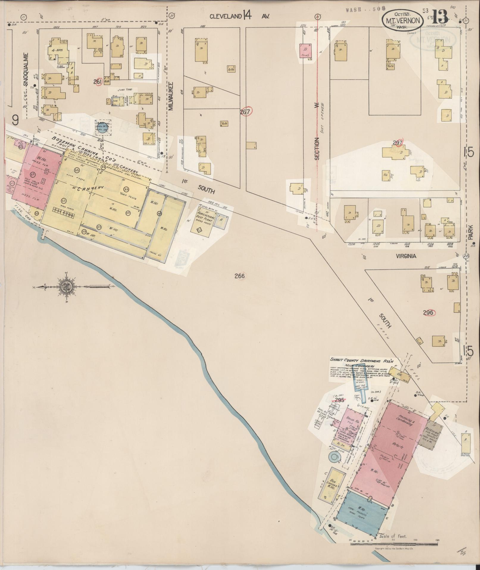 Sanborn Fire Insurance Map from Mount Vernon, Skagit County, Washington (1948), Sheet #0013 - Complete Map Set gallery image, historic Sanborn map, vintage wall art, Washington Washington