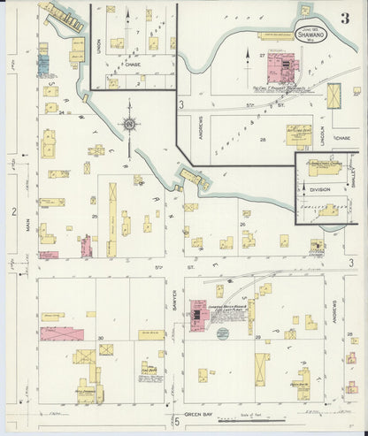 Sanborn Fire Insurance Map from Shawano, Shawano County, Wisconsin (1913), Sheet #0003 - Complete Map Set gallery image, historic Sanborn map, vintage wall art, Wisconsin Wisconsin