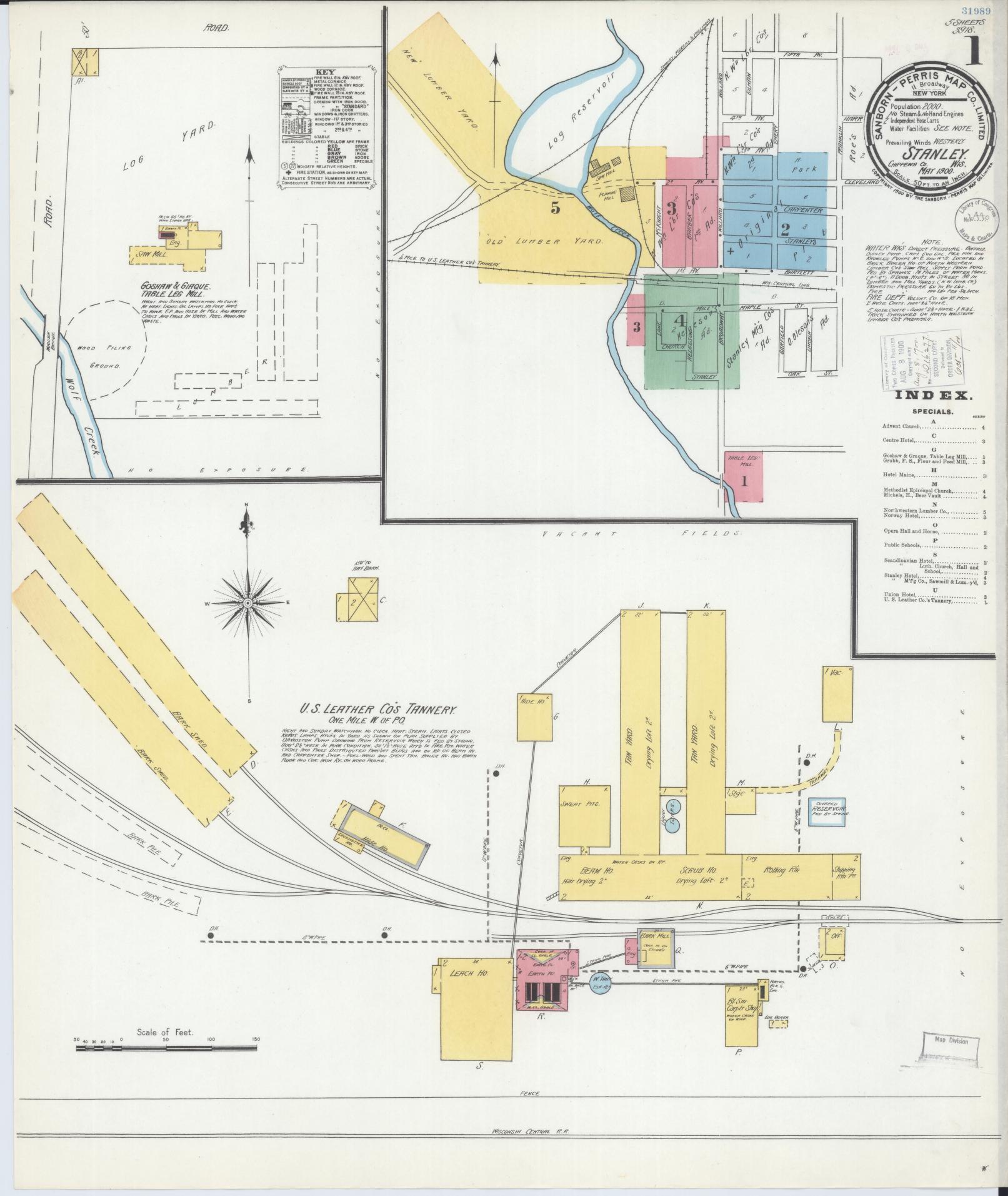 Stanley, Chippewa County, Wisconsin (1900) – Sanborn Fire Insurance Map – Map View
