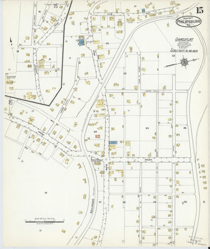 Sanborn Fire Insurance Map from Philipsburg, Centre County, Pennsylvania (1917), Sheet #0015 - Historic Sanborn Fire Insurance Map Print, vintage old map wall art, antique decor, genealogy gift, Pennsylvania Pennsylvania map