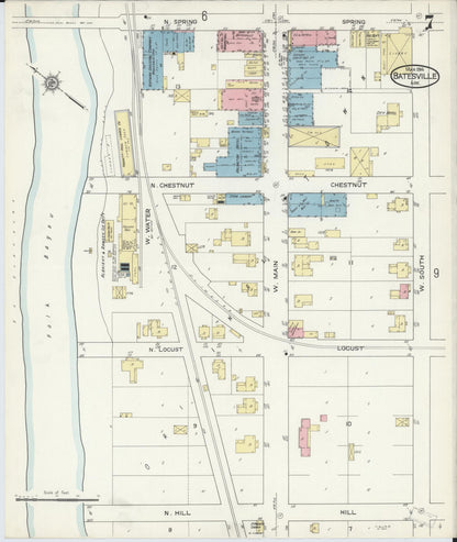 Sanborn Fire Insurance Map from Batesville, Independence County, Arkansas (1914), Sheet #0007 - Complete Map Set gallery image, historic Sanborn map, vintage wall art, Arkansas Arkansas
