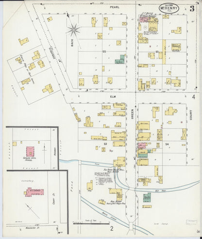 Sanborn Fire Insurance Map from McHenry, McHenry County, Illinois (1898), Sheet #0003 - Complete Map Set gallery image, historic Sanborn map, vintage wall art, Illinois Illinois