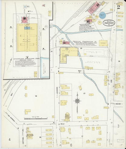 Sanborn Fire Insurance Map from Americus, Sumter County, Georgia (1912), Sheet #0002 - Complete Map Set gallery image, historic Sanborn map, vintage wall art, Georgia Georgia