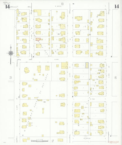 Sanborn Fire Insurance Map from Herrin, Williamson County, Illinois (1941), Sheet #0014 - Complete Map Set gallery image, historic Sanborn map, vintage wall art, Illinois Illinois