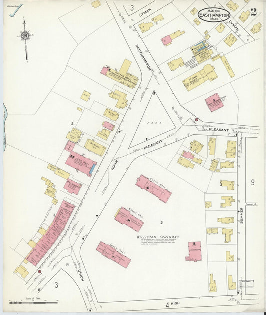 Sanborn Fire Insurance Map from East Hampton, Hampshire County, Massachusetts (1916), Sheet #0002 - Historic Sanborn Fire Insurance Map Print, vintage old map wall art, antique decor, genealogy gift, Massachusetts Massachusetts map