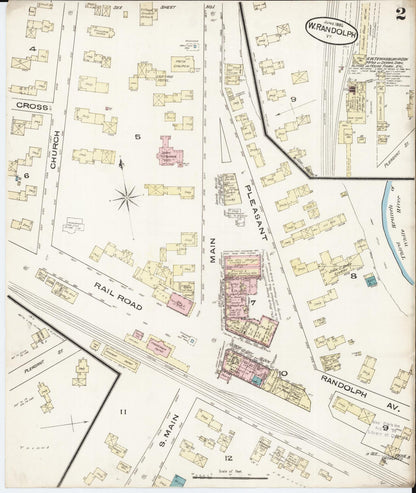 Sanborn Fire Insurance Map from West Randolph, Orange County, Vermont (1885), Sheet #0002 - Complete Map Set gallery image, historic Sanborn map, vintage wall art, Vermont Vermont