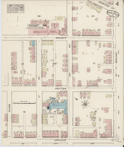Sanborn Fire Insurance Map from Chester, Delaware County, Pennsylvania (1885), Sheet #0004 - Complete Map Set gallery image, historic Sanborn map, vintage wall art, Pennsylvania Pennsylvania