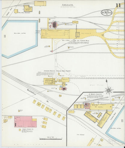 Sanborn Fire Insurance Map from Saint Marys, Elk County, Pennsylvania (1904), Sheet #0011 - Complete Map Set gallery image, historic Sanborn map, vintage wall art, Pennsylvania Pennsylvania