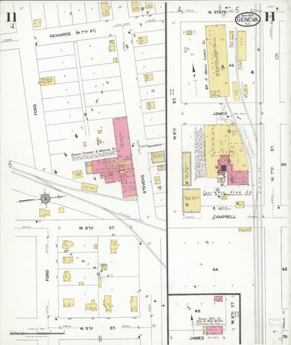 Sanborn Fire Insurance Map from Geneva, Kane County, Illinois (1923), Sheet #0011 - Complete Map Set gallery image, historic Sanborn map, vintage wall art, Illinois Illinois