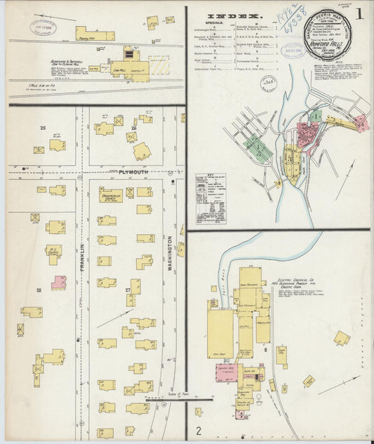 Sanborn Fire Insurance Map from Rumford Falls, Oxford County, Maine (1898), Sheet #0001 - Complete Map Set gallery image, historic Sanborn map, vintage wall art, Maine Maine
