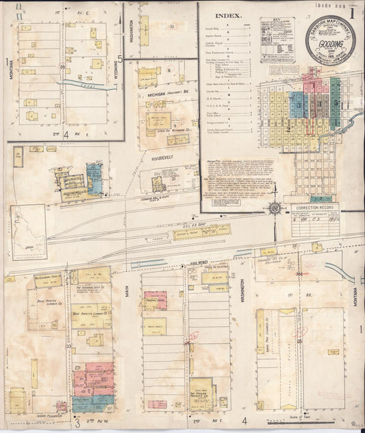 Sanborn Fire Insurance Map from Gooding, Gooding County, Idaho (1941), Sheet #0001 - Complete Map Set gallery image, historic Sanborn map, vintage wall art, Idaho Idaho