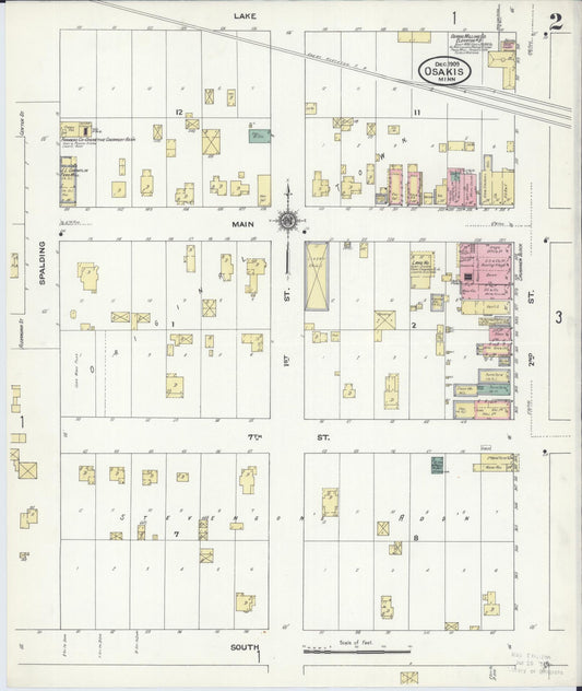 Sanborn Fire Insurance Map from Osakis, Douglas and Todd Counties, Minnesota (1909), Sheet #0002 - Historic Sanborn Fire Insurance Map Print, vintage old map wall art, antique decor, genealogy gift, Minnesota Minnesota map