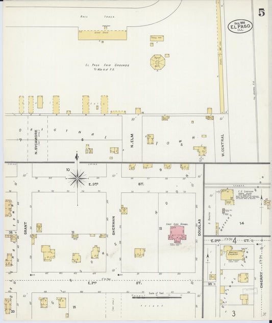 Sanborn Fire Insurance Map from El Paso, Woodford County, Illinois (1906), Sheet #0005 - Historic Sanborn Fire Insurance Map Print, vintage old map wall art, antique decor, genealogy gift, Illinois Illinois map
