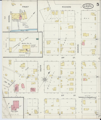 Sanborn Fire Insurance Map from Henry, Marshall County, Illinois (1893), Sheet #0005 - Complete Map Set gallery image, historic Sanborn map, vintage wall art, Illinois Illinois