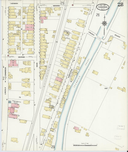 Sanborn Fire Insurance Map from Cohoes, Albany County, New York (1910), Sheet #0028 - Complete Map Set gallery image, historic Sanborn map, vintage wall art, New York New York