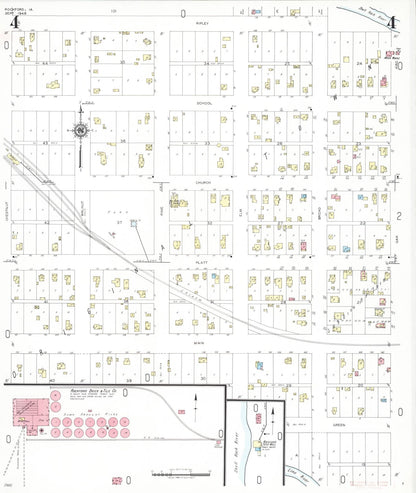 Sanborn Fire Insurance Map from Rockford, Floyd County, Iowa (1948), Sheet #0004 - Historic Sanborn Fire Insurance Map Print, vintage old map wall art