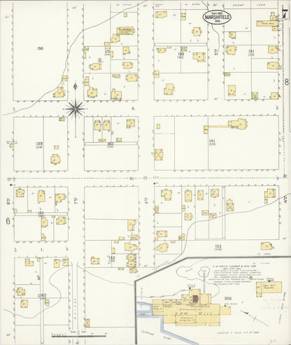 Sanborn Fire Insurance Map from Marshfield, Coos County, Oregon (1907), Sheet #0007 - Complete Map Set gallery image, historic Sanborn map, vintage wall art, Oregon Oregon